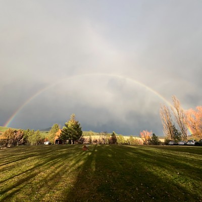 Rainbow embracing the Palouse hills